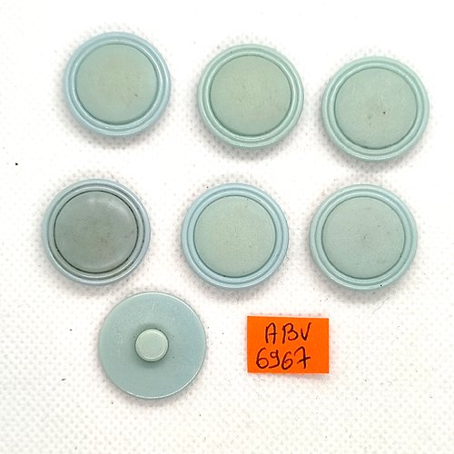 6 boutons en résine bleu/vert - 22mm - abv6967