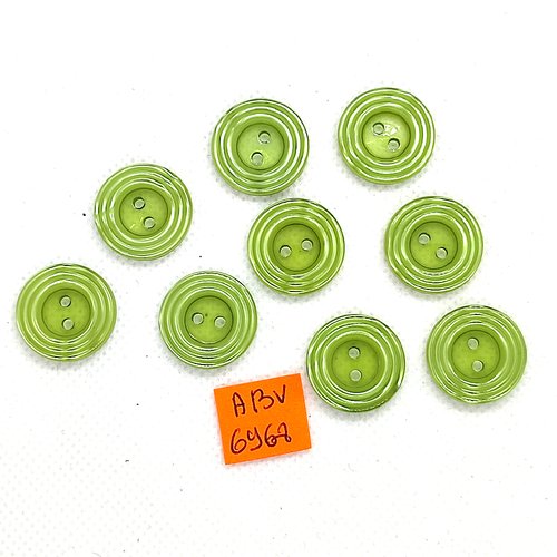 8 boutons en résine vert - 18mm - abv6968