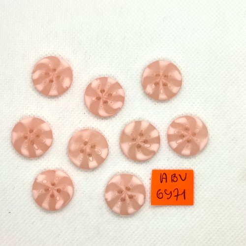 9 boutons en résine rose - 18mm - abv6971