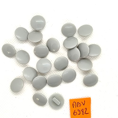 24 boutons en résine gris - 12mm - abv6982