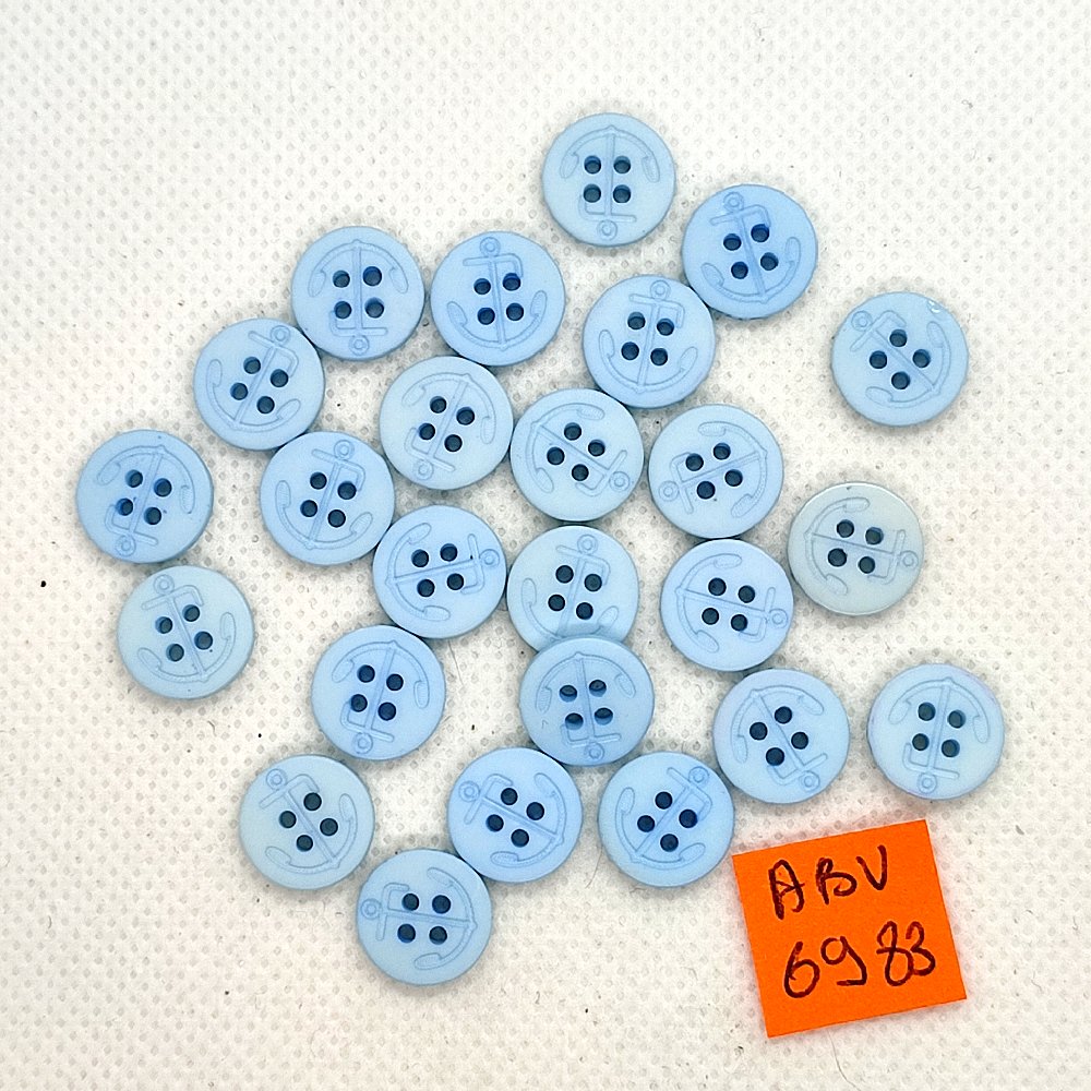 14mm 10 en métal de couleur argentée boutons ancre taille 24 