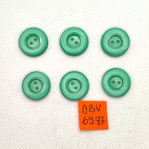 6 boutons en résine vert clair - 18mm - abv6987