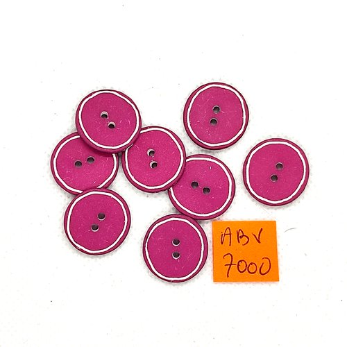 8 boutons en résine violet et blanc - 18mm - abv7000