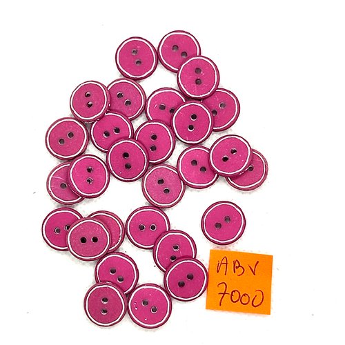 28 boutons en résine violet et blanc - 12mm - abv7000