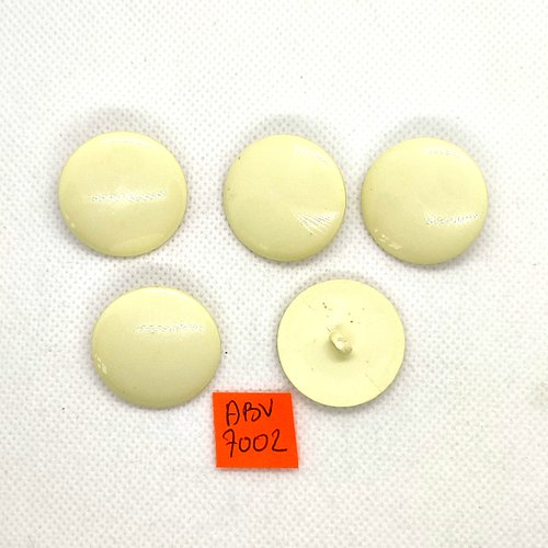 5 boutons en résine ivoire - 27mm - abv7002