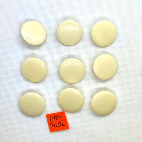 9 boutons en résine ivoire - 23mm - abv7002