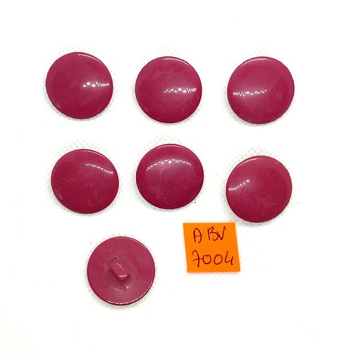 7 boutons en résine bordeaux / vieux rose - 22mm - abv7004