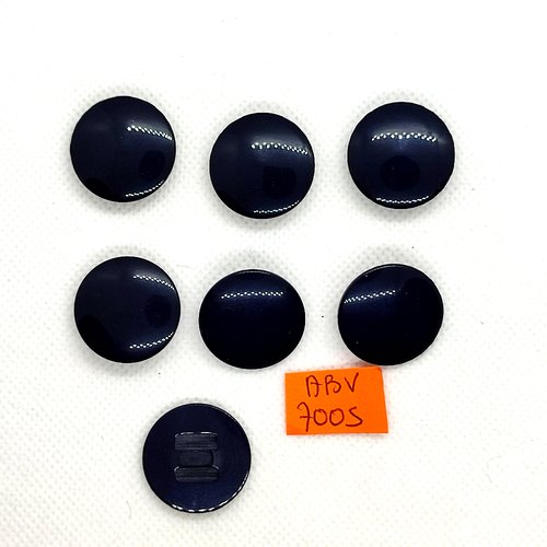 7 boutons en résine bleu foncé - 22mm - abv7005