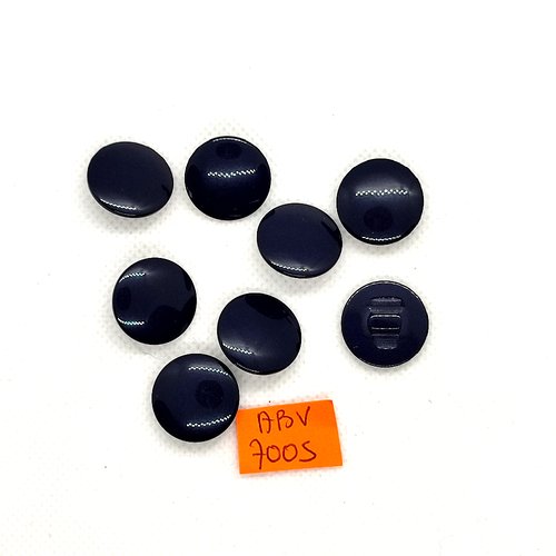 7 boutons en résine bleu foncé - 18mm - abv7005