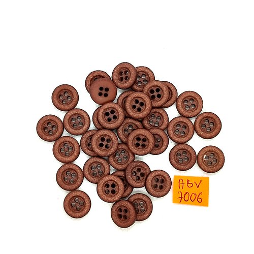 35 boutons en résine marron foncé - 13mm - abv7006