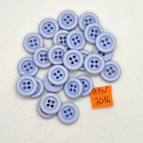 25 boutons en résine bleu clair - 15mm - abv7014