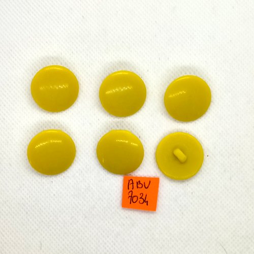 6 boutons en résine vert/jaune - 22mm - abv7034