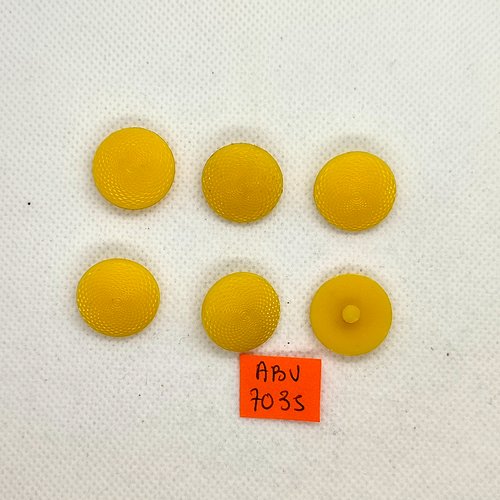 6 boutons en résine jaune - 19mm - abv7035