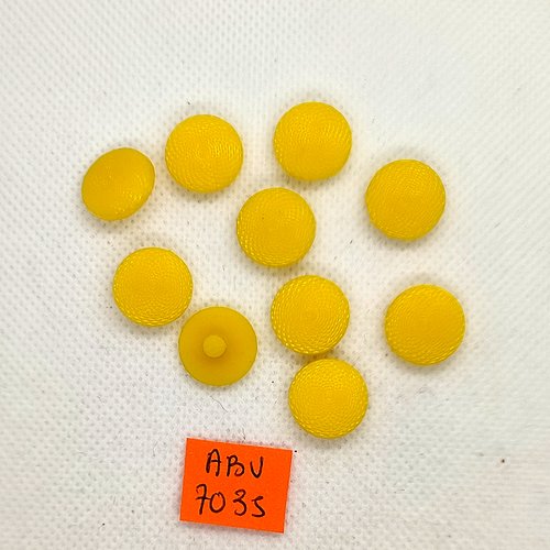 10 boutons en résine jaune - 14mm - abv7035