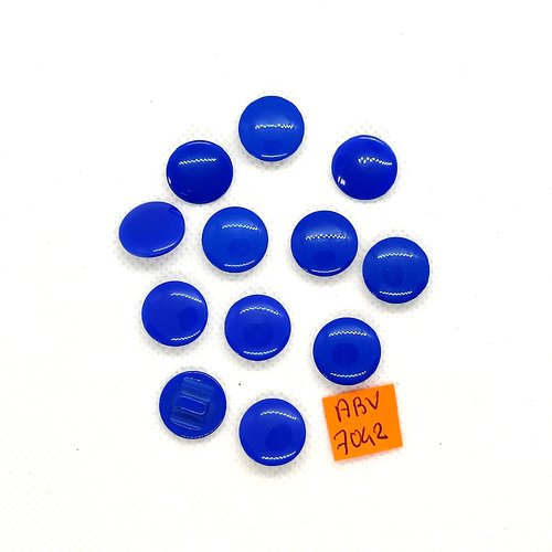 12 boutons en résine bleu - 14mm - abv7042
