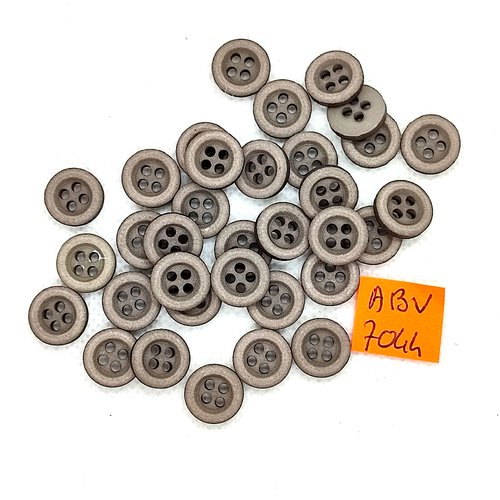 34 boutons en résine taupe - 12mm - abv7044