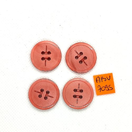 4 boutons en résine rose  - 22mm - abv7095