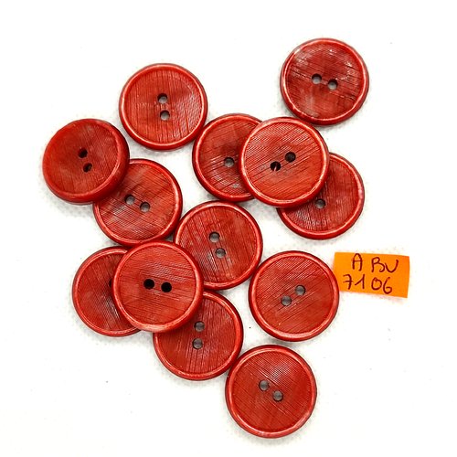 13 boutons en résine bordeaux - 22mm - abv7106