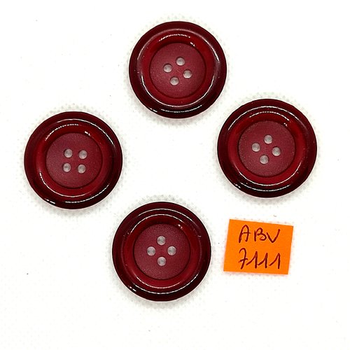 4 boutons en résine bordeaux - 26mm - abv7111