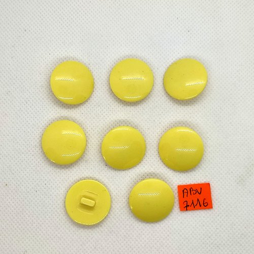 8 boutons en résine jaune - 22mm - abv7116