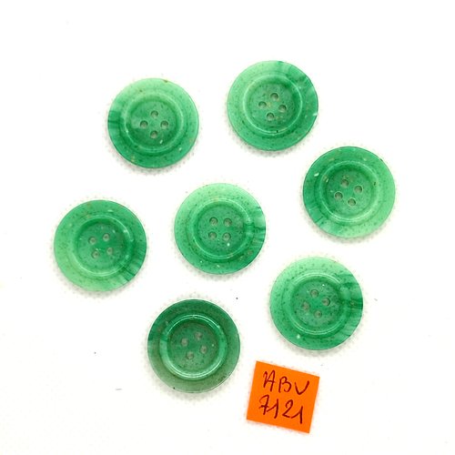 7 boutons en résine vert - 22mm - abv7121