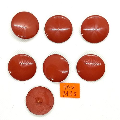 7 boutons en résine marron clair - 27mm - abv7128