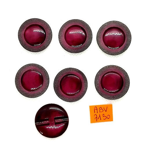7 boutons en résine violet et gris - 26mm - abv7130