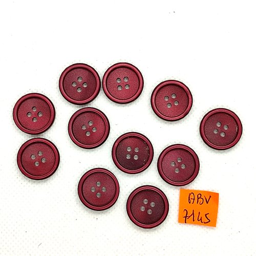 11 boutons en résine bordeaux - 17mm - abv7145