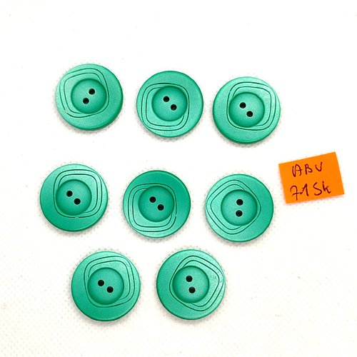 8 boutons en résine vert - 22mm - abv7154