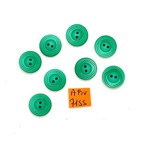 8 boutons en résine vert - 9mm - abv7155