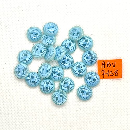 22 boutons en résine bleu - 11mm - abv7158