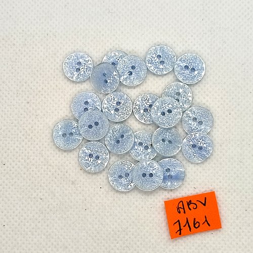 22 boutons en résine bleu - 11mm - abv7161