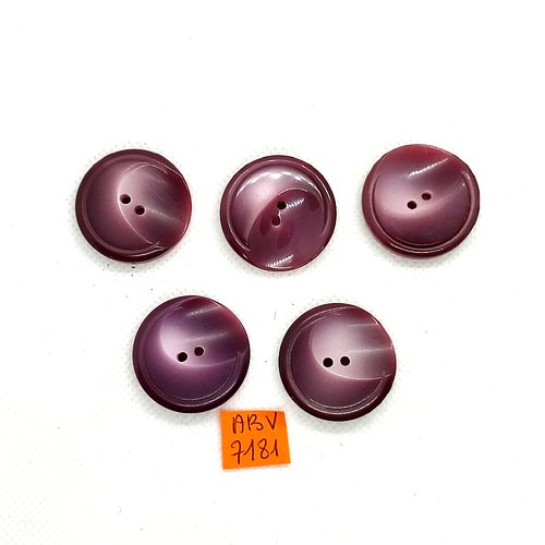 5 boutons en résine violet - 28mm - abv7181