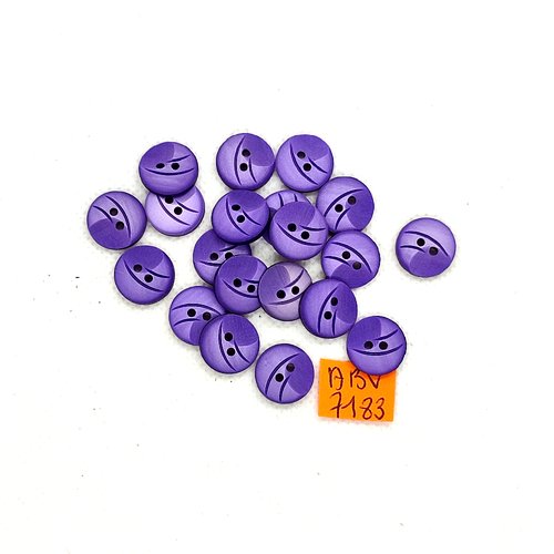 20 boutons en résine violet - 13mm - abv7183