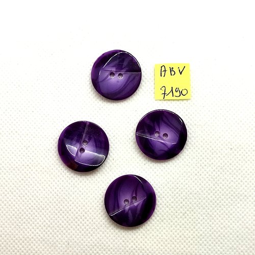 4 boutons en résine violet - 23mm - abv7190