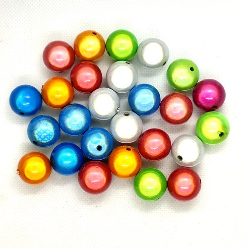 Lot de 26 perles magique en résine multicolore - 18mm - 3