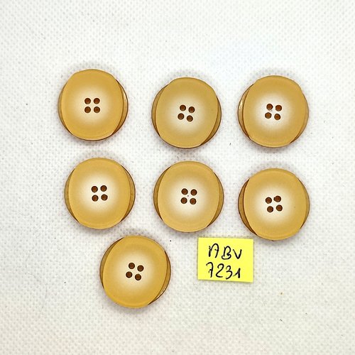 7 boutons en résine beige - 23mm - abv7231