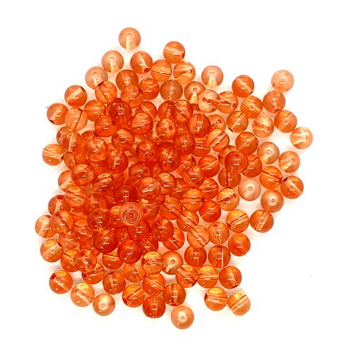Lot de 145 perles en verre orange - 8mm