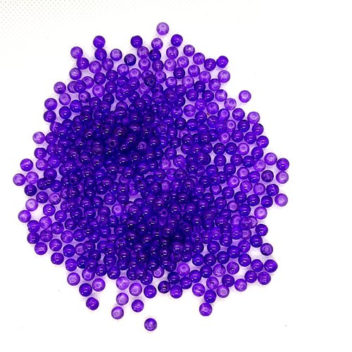 Lot de 450 perles en verre violet - 5mm