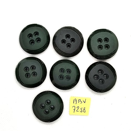7 boutons en résine vert foncé - 30mm - abv7258