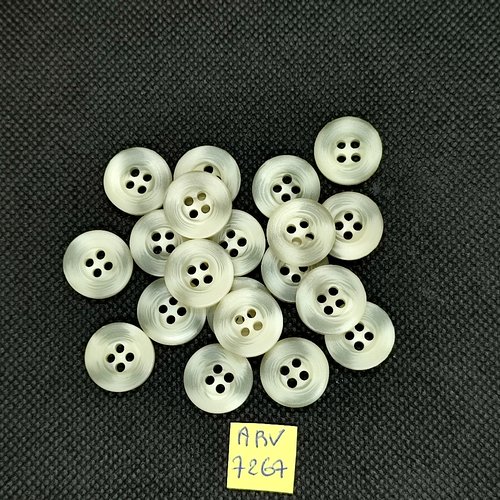 20 boutons en résine beige/gris - 15mm - abv7267