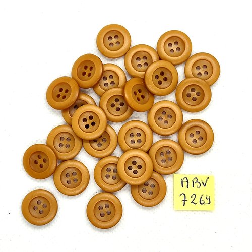 26 boutons en résine marron- 15mm - abv7269