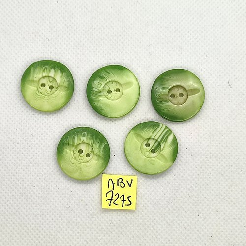 5 boutons en résine vert dégradé - 23mm - abv7275