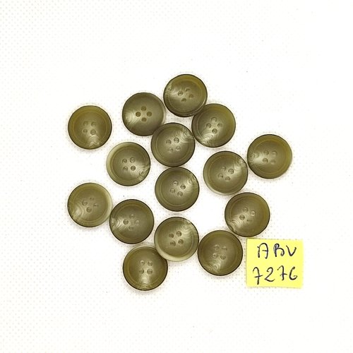 15 boutons en résine vert - 15mm - abv7276