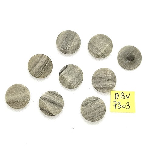 9 boutons en résine gris - 18mm - abv7303