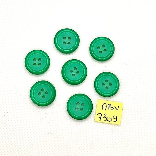 7 boutons en résine vert - 17mm - abv7309