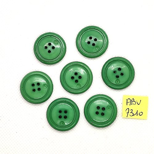 7 boutons en résine vert - 22mm - abv7310