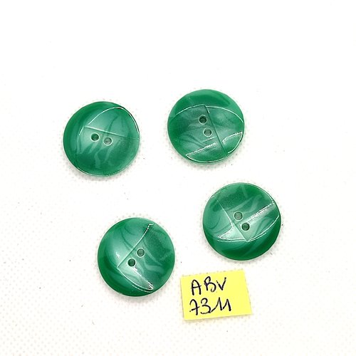 4 boutons en résine vert - 23mm - abv7311