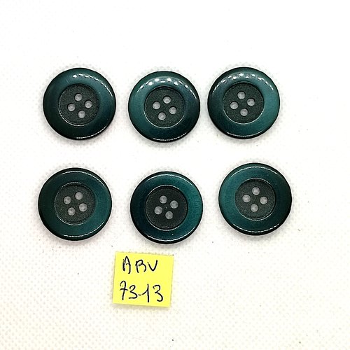 6 boutons en résine vert - 22mm - abv7313