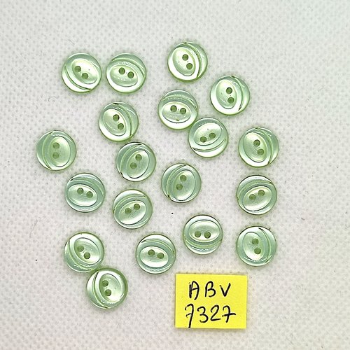 19 boutons en résine vert clair - 10mm - abv7327